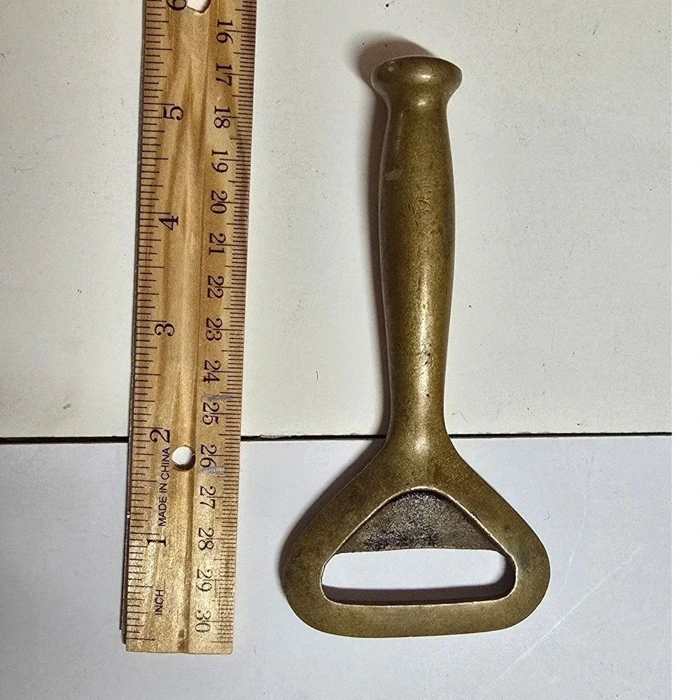 Vintage Solid Brass Bottle Opener Mid-Century Modern Heavy Duty Barware 5.5 Inch